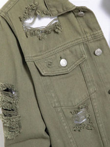 Veste en jean élégante et personnalisable pour homme, col montant, style sportif, jeans pour les activités de plein air - Product Image 4