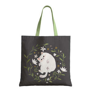 <b>Large</b> Capacity Cute Cat Solid <b>Canvas</b> Tote <b>Bag</b> Full Size Design Washable Luxury Eco Friendly Fashion Shopping <b>Bags</b> - Product Image 5