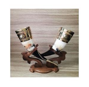 Taza de Cuerno de Diseño Moderno, Nueva, Hecha a Mano, para Mesa de Cocina y Bar, con Soporte de Madera - Product Image 5