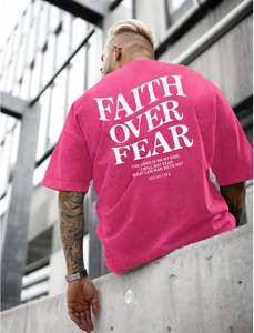 Camiseta de calle con estampado personalizado lavado de alta calidad para hombre, ajuste relajado, cuello redondo Vintage de gran tamaño, transpirable - Product Image 3