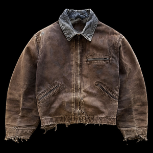 Veste pour homme, logo personnalisé, vintage, délavée, en toile de canard, veste de travail, lourde, fermeture éclair, style utilitaire, Detroit - Product Image 3