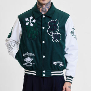 Chaqueta Universitaria de Año Nuevo 2025, 100% Algodón, Bordado Chenille, Informal, Invierno, Cuello Alto, Logotipo Frontal, Estilo Letterman, a la Moda - Product Image 1