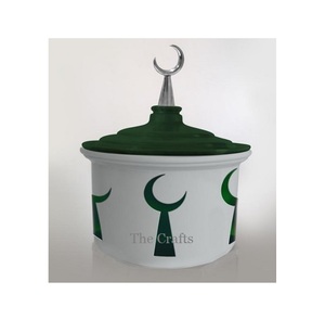 Plato para Servir Alimentos de Color Plateado y Azul Metálico con Perilla en Forma de Luna de Metal Dorado, Vajilla para Bodas, Plato para Servir, Olla Caliente - Product Image 5