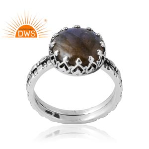 Anillo de piedras preciosas de labradorita Natural de Plata de Ley 925, joyería de diseño personalizado para mujer, regalo para ella - Product Image 1