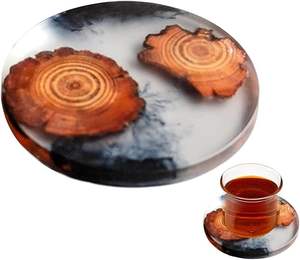Posavasos Artesanal de Madera Natural y Resina Epoxi, Estilo Bohemio, Decoración Ecológica y Ligera para Mesa de Hogar de Lujo - Product Image 4