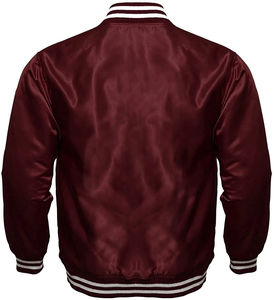 Satén de seda personalizado Vintage OEM en blanco Hip Hop Streetwear en blanco satén Varsity chaqueta para hombres - Product Image 2