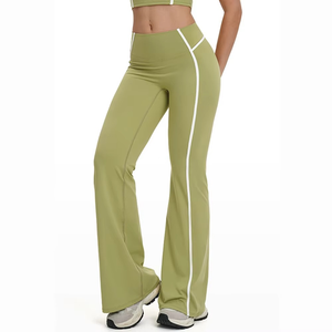 Leggings de yoga à jambes larges et taille haute évasés pour femmes, respirants, extensibles dans les quatre sens, légers, à séchage rapide, grande taille - Product Image 1