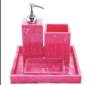 Conjunto de accesorios de baño de mármol blanco de resina de decoración más nueva fabricado por Tayyab Handicraft - Product Image 4