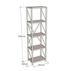 Estantería de Metal Blanco, Estantería Decorativa Multiusos PARA EL Hogar, Oficina, Taller, Sala de Estar, Dormitorio, Comedor, 5 Estantes Estrechos - Product Image 2