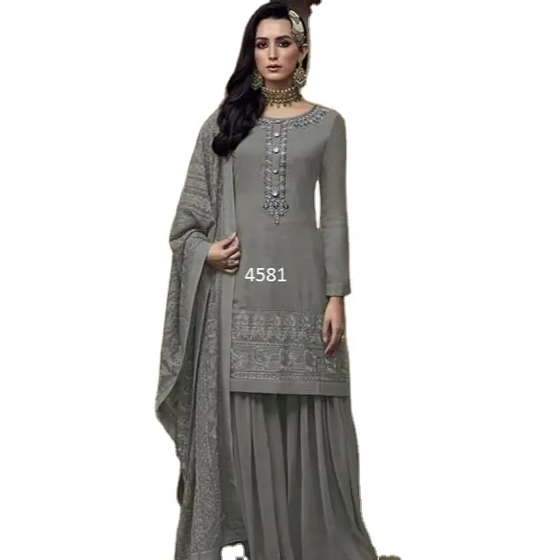 Readymade Ấn Độ Mặc In Thêu plazzo Kurti Với Dupatta Set Cho Cô Gái Phụ Nữ Giá Thấp Bởi Dgb Xuất Khẩu 2023 Bộ Sưu Tập