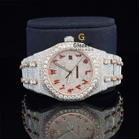 Reloj de Hombre de Acero Inoxidable con Moissanita, Esfera de Cristal Analógica, Movimiento Mecánico ETA, Claridad VVS, Diamantes Tallados, Estilo Lujoso y Elegante