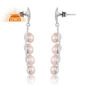 ต่างหูพลอยมุกธรรมชาติ925สำหรับผู้หญิงต่างหูแบบกำหนดเองได้สำหรับผู้หญิงเครื่องประดับตามต้องการของขวัญจากแบรนด์ใหม่ - Product Image 4