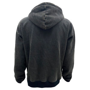 Sudadera con capucha lavada personalizada con logotipo estampado OEM, Jersey de algodón retro de gran tamaño, sudadera informal con capucha desgastada para hombres - Product Image 2
