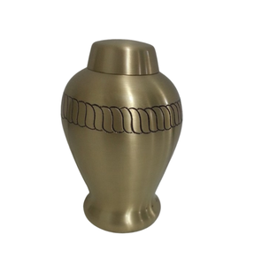 Urnas de cremación de latón con diseño grabado de tres líneas, suministros funerarios, recuerdo, urna para cenizas de latón - Product Image 5