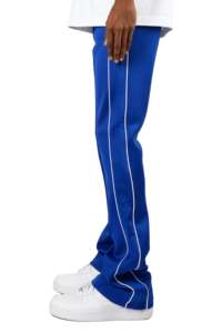 Pantalones holgados apilados de cintura elástica de fabricante OEM, pantalones de chándal acampanados con diamantes de imitación personalizados para hombre - Product Image 2