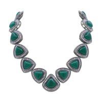 Alex Jewellery-ensemble de bijoux indiens exquis Triangle Kundan Choker Earring Maangtikka