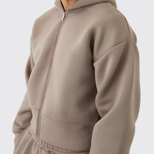 Ensemble de survêtement 100% coton de haute qualité pour hommes tendance pour hommes tricoté en éponge avec motif personnalisé pour ensemble de survêtement d'hiver OEM 2025 - Product Image 5