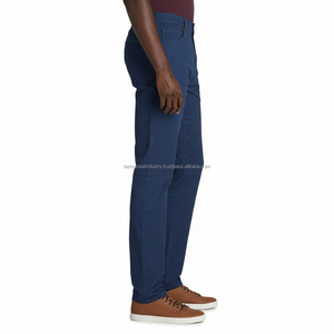 Pantalon chino en toile slim fit pour homme - Pantalon léger en coton et élasthanne avec couleurs personnalisables - Vêtements de travail durables et style décontracté - Product Image 2