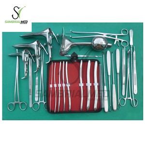 Bán Hot Đức thép không gỉ nhãn hiệu cơ bản laparotomy dụng cụ phẫu thuật Set D & C tái sử dụng New A + cao cấp chất lượng - Product Image 1