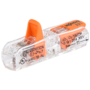 Wago 221-2411 Connettore a Morsetto Passante con Leva 2 vie - Product Image 1