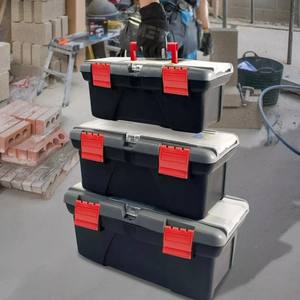 3-Piece Heavy Duty Waterproof Foldaway <b>Tool</b> <b>Box</b> Set Carry Handle Removable Compartments Workshop Storage Organizer for Hand - Product Image 2