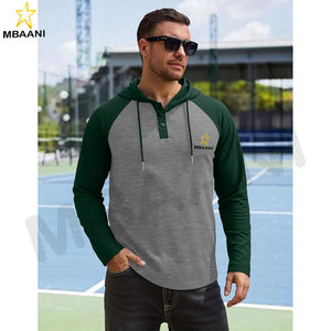 Sweat-shirt à capuche pour homme, manches longues, décontracté, athlétique, mode, pull à capuche avec col contrasté et cordon de serrage - Product Image 2