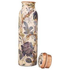Bouteilles en cuivre étanches Meenakari 950 ml, cuivre pur, design artistique traditionnel, bouteille de bien-être quotidien - Product Image 1