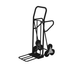 Black <b>Foldable</b> Metal Trolley KM107-S Two-Wheeled Iron Shopping <b>Cart</b> for Outdoor Use - Product Image 1
