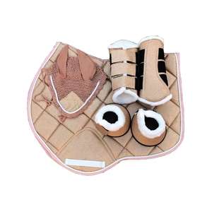 Elegante Conjunto de Almohadillas para Silla de Montar para Caballos, Orejeras Insonorizadas, Botas para Tendones y Menudillos, Conjunto de Almohadillas para Montar a Caballo, Espuma Antideslizante y Satén - Product Image 6