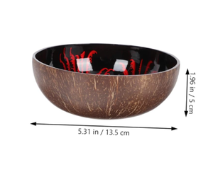 Bol décoratif artisanal en coque de noix de coco, intérieur laqué brillant, extérieur en noix de coco naturelle, décoration d'intérieur, bol en provenance du Vietnam - Product Image 6