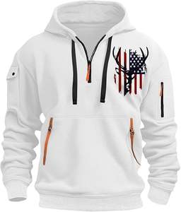 Sudadera táctica para hombre, sudadera con cremallera de cuarto sólido, Sudadera con capucha, bolsillos, entrenamiento, correr, tejido de lana hecho activo, industria deportiva - Product Image 6