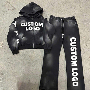 2025 superventas de alta calidad con logotipo personalizado lavado con ácido chándales diseño ropa informal gran oferta traje de sudor de peso pesado de invierno - Product Image 6