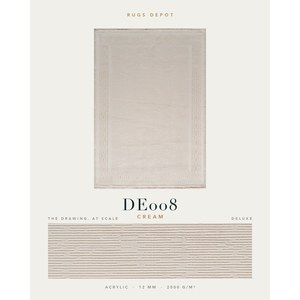 พรมอะคริลิคขายส่ง DELUXE DE008 สีครีม ผลิตด้วยเครื่องจักรแบบตุรกี สำหรับห้องนั่งเล่น โครงการโรงแรม - Product Image 2