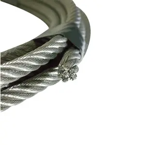 Sistema de revestimento de fio de aço inoxidável, corda de fios de aço inoxidável aisi 316 sus 304 1x7 7x19 7x7 de 10mm 12mm 14mm 16mm 18mm