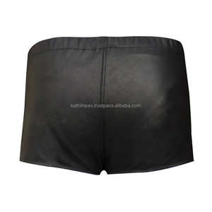 Pantalones Cortos de Cuero Sintético con Cierre, Casuales y Resistentes, para Hombre, Transpirables, de Secado Rápido, Diseño Negro Elegante, Pedidos al Por Mayor OEM - Product Image 3