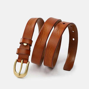 Fabrication en gros dames mode décontracté boucle ceinture en cuir de vachette vintage véritable ceintures en cuir véritable pour les femmes - Product Image 3