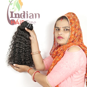 100% Non Transformé Machine Double Trame Indien Vierge Cuticule Aligné Lâche Vague Bouclés naturel noir Bundles Extensions de Cheveux Humains - Product Image 1