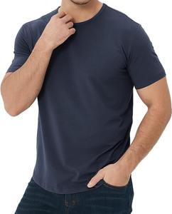 T-shirt léger en coton biologique 100% avec logo personnalisé pour hommes T-shirt décontracté de haute qualité pour hommes coupe ample - Product Image 2