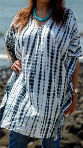 Caftán corto de manga corta hasta la rodilla para mujer, vestido bohemio para vacaciones de verano - Product Image 3