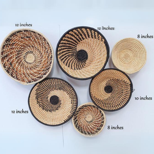 Bohemian Rustic Seagrass <b>Wall</b> Decor <b>Basket</b> Set Farmhouse Boho Multi-piece <b>Wall</b> <b>Hanger</b> Accent Hanging Decor - Product Image 5