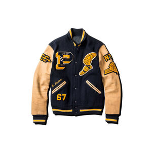 Stylish Men's Cotton Sleeve Varsity Letterman Jackets Custom College Baseball <b>Stand</b> Collar Winter OEM ODM Sportswear Supplier - Product Image 2