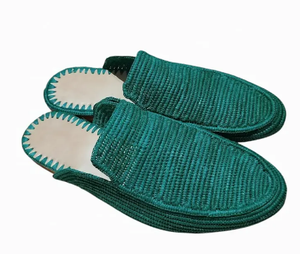 Zapatos de Verano para Mujer, Sandalias de Rafia, Zapatos de Rafia, Sandalias Planas Marroquíes, Sandalias de Paja, Calzado de Playa Estilo Boho Chic - Product Image 1