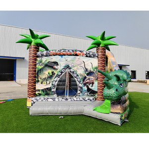 Commercial 055mm PVC <b>Inflatable</b> Dinosaur Wet Dry Combo Bounce House - Product Image 1