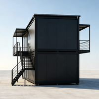Villa mobile préfabriquée moderne à double étage en acier galvanisé de luxe sur mesure, avec panneaux solaires et appartements à chambre, livrée en kit.