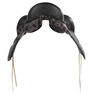 ชุดเดรสหนังสีดำสำหรับนักขี่ม้าหนังวัวนิ่มแบบมีฝาปิดมีแผ่นรองเข่าแบบหนาแผ่นยึดกับต้นไม้ไม้ - Product Image 4