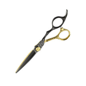 Tijeras de corte de pelo de color dorado y negro, tijeras de corte de pelo de acero metálico, tijeras de peluquero afiladas con tornillo elegante - Product Image 4