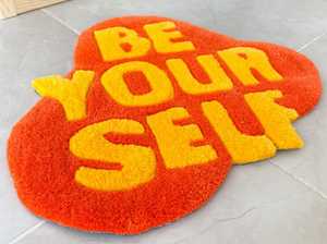 Alfombra de nudo con mechones a mano de lana a rayas multicolores, calentamiento suave para el hogar, propósito para regalar, tamaño personalizado disponible - Product Image 2