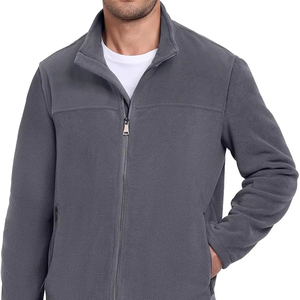 Veste polaire tactique d'hiver personnalisable pour homme, multi-poches, chaude, entièrement zippée, pour sports de plein air, en tissu toile - Product Image 1