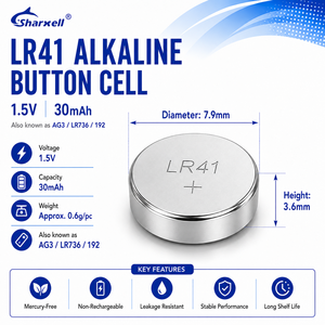 แบตเตอรี่กระดุมอัลคาไลน์ Sharxell LR41 AG3 <span class=keywords><strong>LR736</strong></span> 192 1.5V 30mAh ปราศจากสารปรอท สำหรับอุตสาหกรรม บรรจุภัณฑ์แบบขายส่ง - Product Image 2