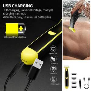 Afeitadora Eléctrica Ergonómica de Doble Cara para Hombre, Afeitadora Rotativa Impermeable con Diseño Impermeable IPX7, Recortadora de Barba - Product Image 5